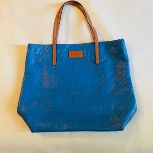 Kate Spade Blue Tote with Brown Handles